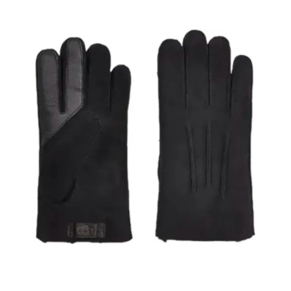 NWT UGG Contrast Sheepskin Men's Black Suede Gloves